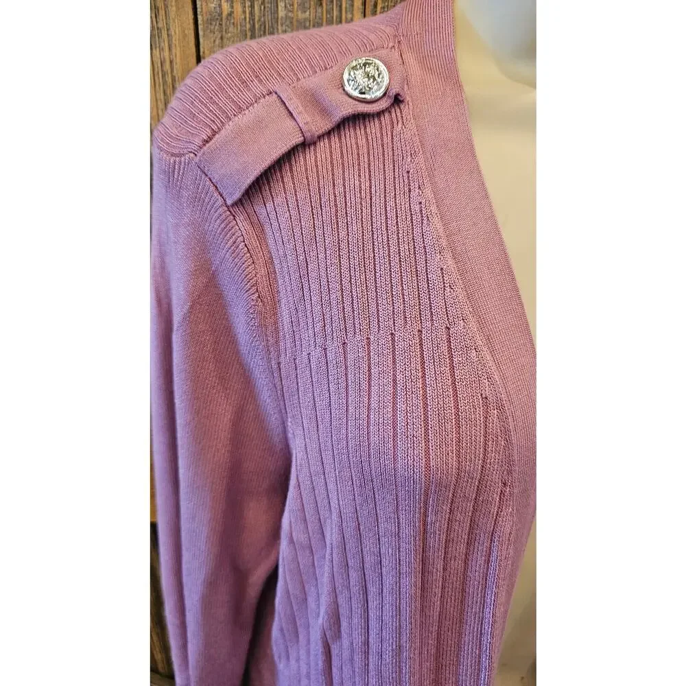 WHBM blush pink heavy knit open office teacher cardigan sz XL minimalist winter